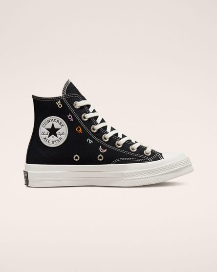 Tenisi Inalti Dama Converse Chuck 70 Mystic Symbols Negrii Albi | RO RCXSP725